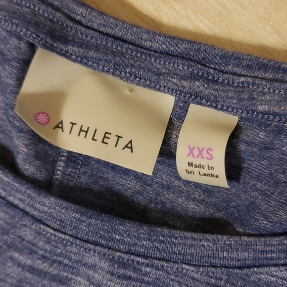 3/$20 Athleta Split Back Blue Dolman Sleeve XXS - Picture 3 of 4